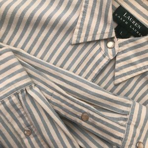 RALPH LAUREN baby blue button up.